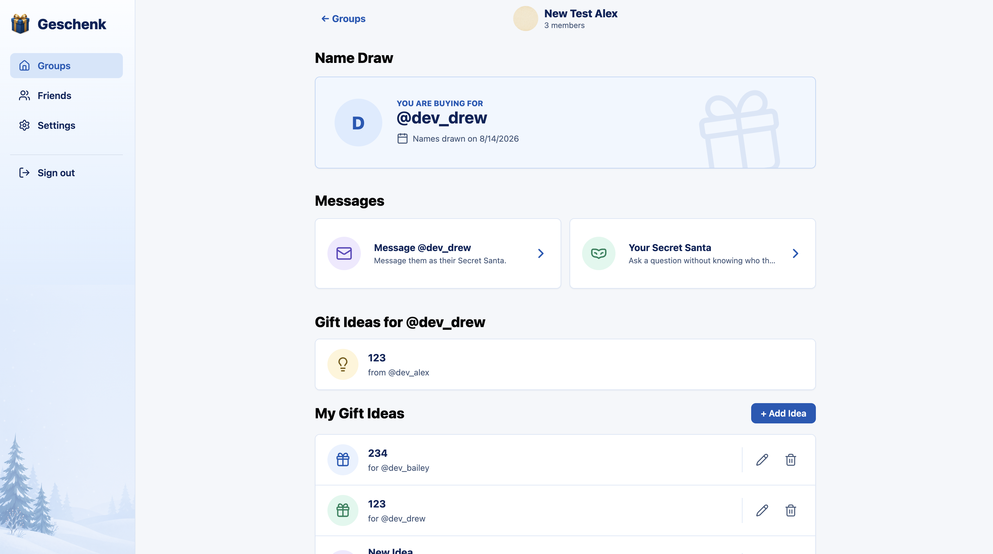 Screenshot of Geschenk